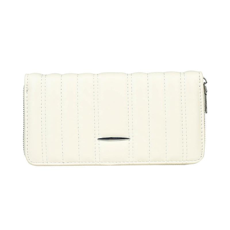 Faux Leather Clutch Zip Wallet Card Purse Buckle
