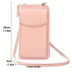 Women's Cell Phone Bag Solid Zipper Shoulder Bag