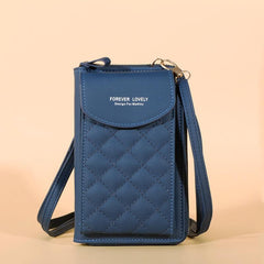 Argyle Pattern Quilted Shoulder Bag Crossbody Phone Purse