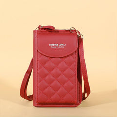 Argyle Pattern Quilted Shoulder Bag Crossbody Phone Purse
