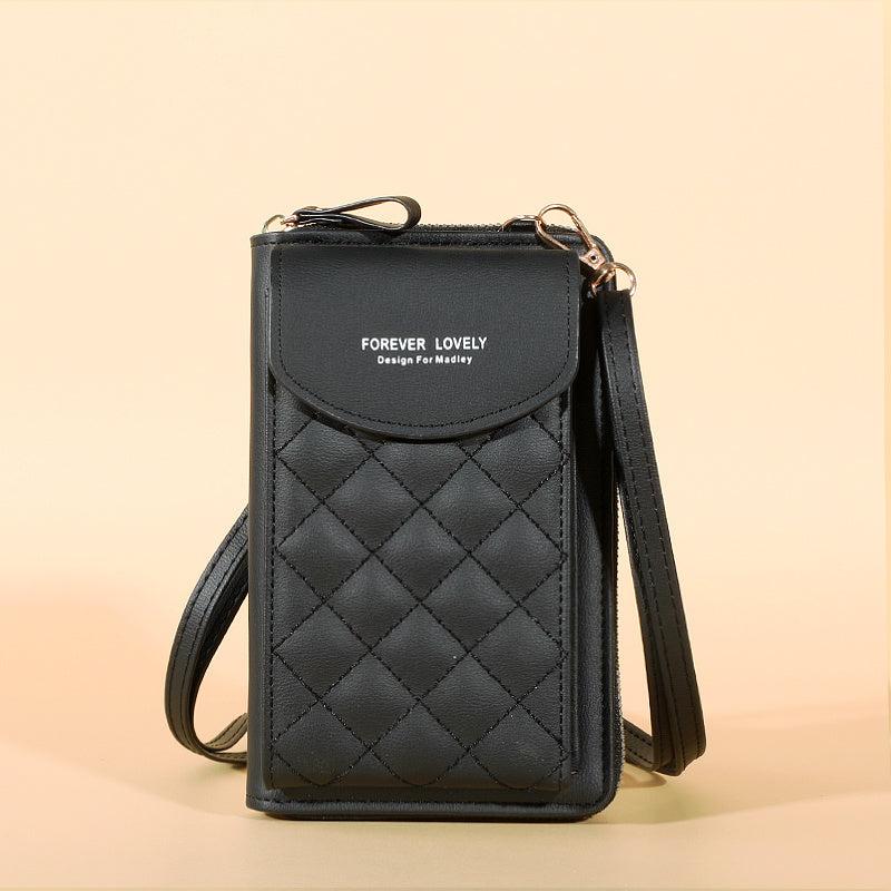 Argyle Pattern Quilted Shoulder Bag Crossbody Phone Purse