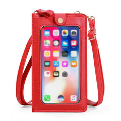 Minimalist Solid Shoulder Bag Touch Screen Crossbody Bag