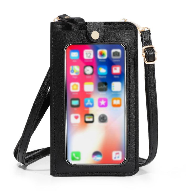 Minimalist Solid Shoulder Bag Touch Screen Crossbody Bag