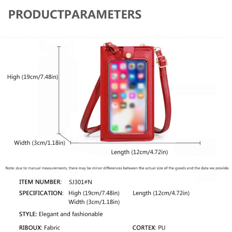 Minimalist Solid Shoulder Bag Touch Screen Crossbody Bag