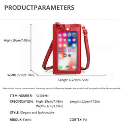 Minimalist Solid Shoulder Bag Touch Screen Crossbody Bag