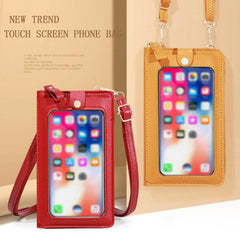 Minimalist Solid Shoulder Bag Touch Screen Crossbody Bag