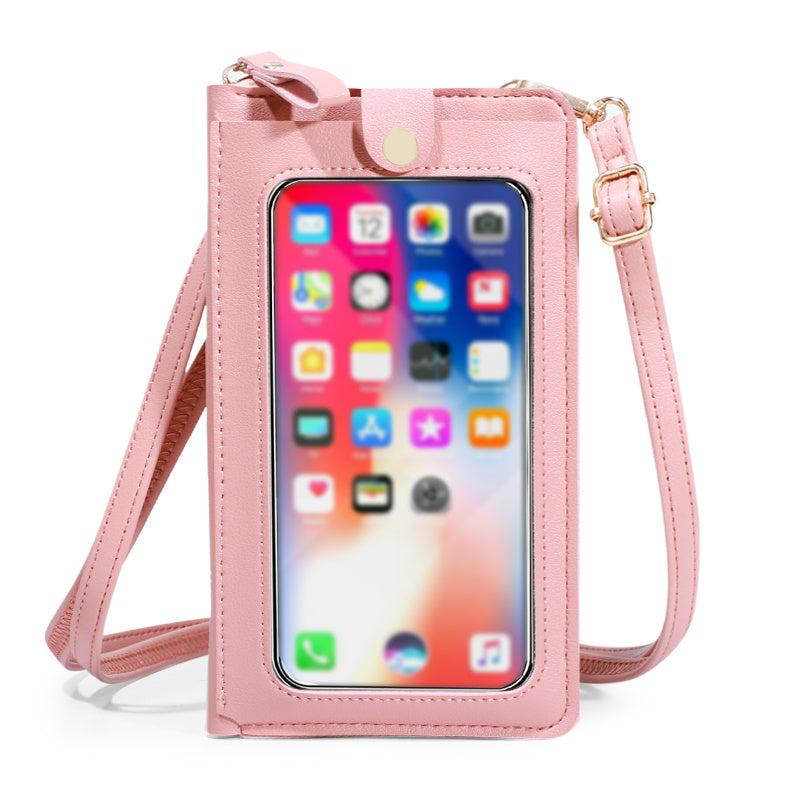 Minimalist Solid Shoulder Bag Touch Screen Crossbody Bag