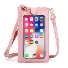 Minimalist Solid Shoulder Bag Touch Screen Crossbody Bag