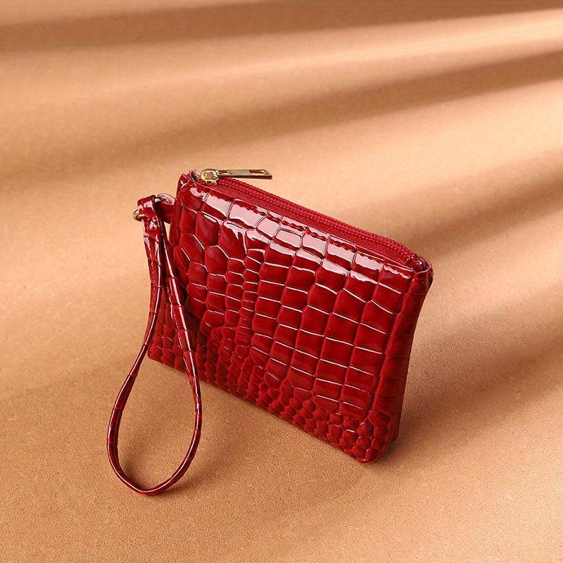 Retro Crocodile Pattern Short Wallet Lightweight Portable Organizer