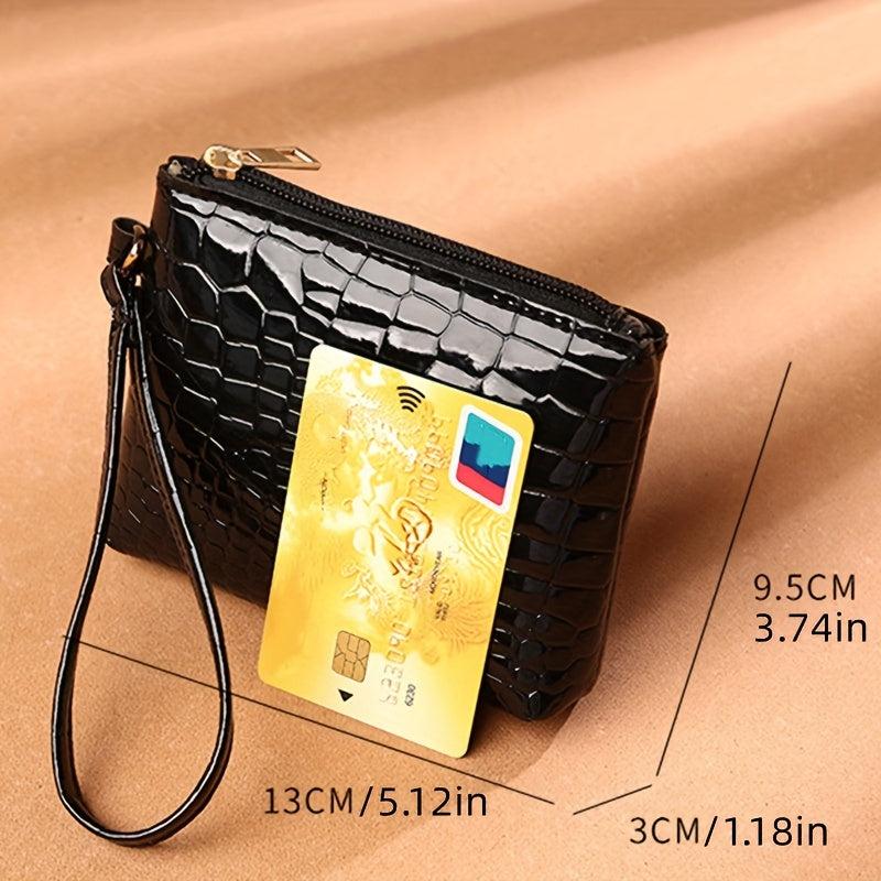 Retro Crocodile Pattern Short Wallet Lightweight Portable Organizer