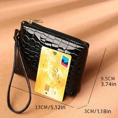 Retro Crocodile Pattern Short Wallet Lightweight Portable Organizer