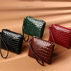 Retro Crocodile Pattern Short Wallet Lightweight Portable Organizer
