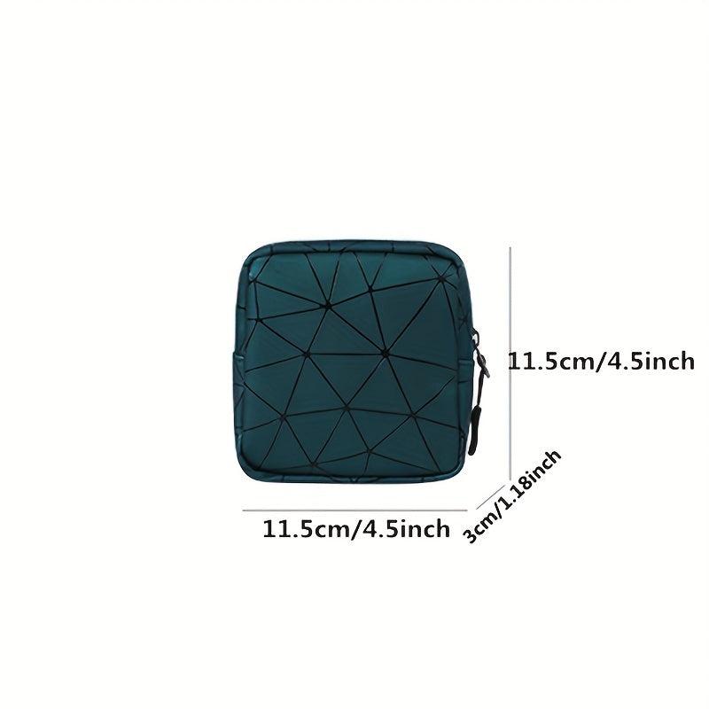 Geometric Pattern Makeup Zipper Bag Cosmetic Sanitary Napkin Bag