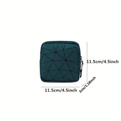 Geometric Pattern Makeup Zipper Bag Cosmetic Sanitary Napkin Bag