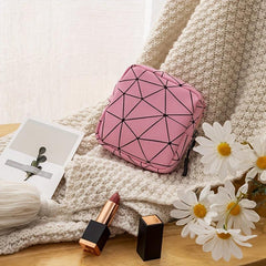 Geometric Pattern Makeup Zipper Bag Cosmetic Sanitary Napkin Bag