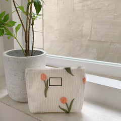 Tulip Pattern Storage Handbag Lightweight All Match Satchel Bag