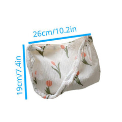 Tulip Pattern Storage Handbag Lightweight All Match Satchel Bag