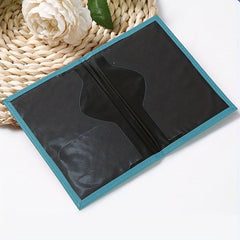 Chenille Letter Patched Passport Holder PU Leather Portable Bifold Wallet