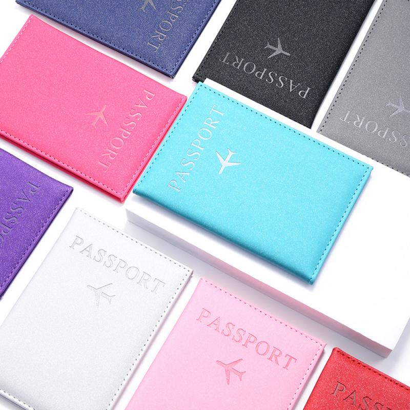 Solid Minimalist Passport Cover Ticket Organizer Bifold Holder