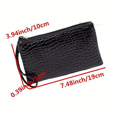 Women's Wristlet Coin Purse Zipper Wallet Clutch Bag For Cash & Key