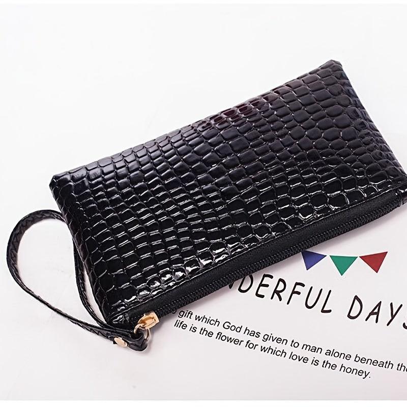 Women's Wristlet Coin Purse Zipper Wallet Clutch Bag For Cash & Key