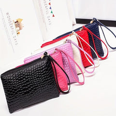 Women's Wristlet Coin Purse Zipper Wallet Clutch Bag For Cash & Key