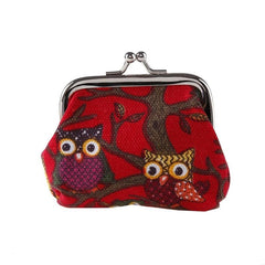 Vintage Ethnic Owl Coin Purse Clutch Canvas Storage Bag