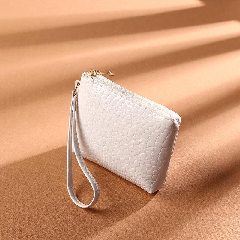 Crocodile Pattern Zip Coin Purse Clutch Wallet with Wristband