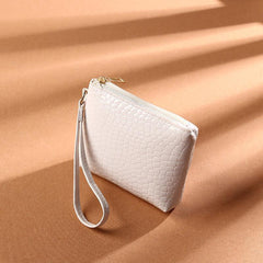 Crocodile Pattern Zip Coin Purse Clutch Wallet with Wristband
