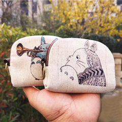 Cartoon Animal Pattern Coin Purse Zipper Clutch Wallet Canvas Storage Pouch