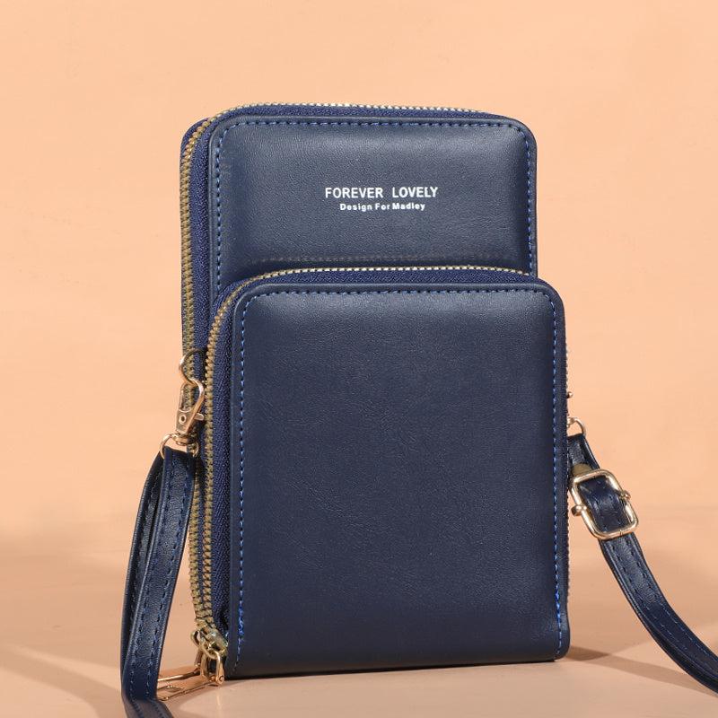 Minimalist Solid Shoulder Bag Classic Zipper Purse