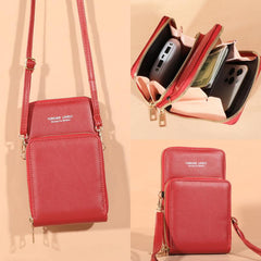 Minimalist Solid Shoulder Bag Classic Zipper Purse