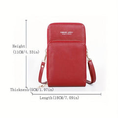 Minimalist Solid Shoulder Bag Classic Zipper Purse