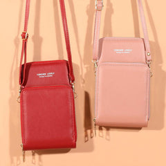 Minimalist Solid Shoulder Bag Classic Zipper Purse