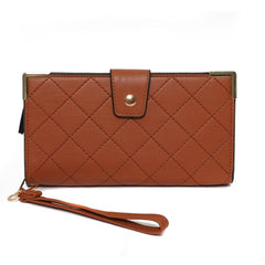 Vintage Argyle Pattern Long Wallet Quilted Coin Purse Clutch