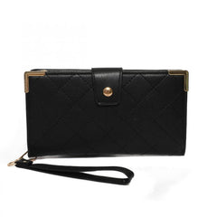 Vintage Argyle Pattern Long Wallet Quilted Coin Purse Clutch