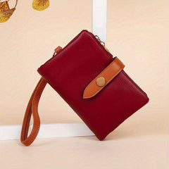 Colorblock Short Wallet Clutch Bifold Coin Purse