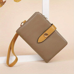 Colorblock Short Wallet Clutch Bifold Coin Purse