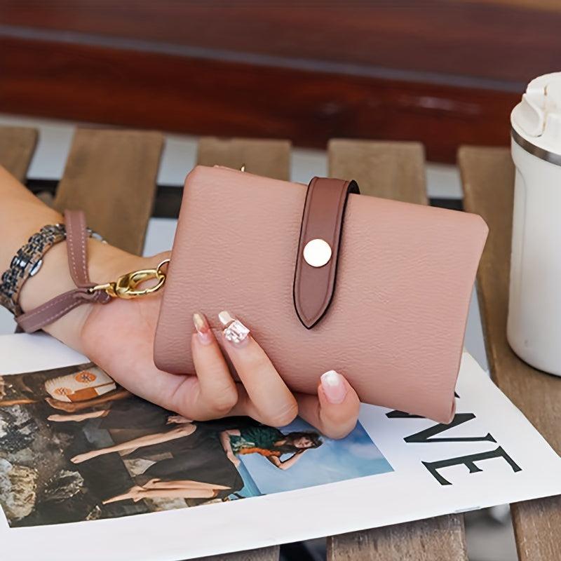 Colorblock Short Wallet Clutch Bifold Coin Purse
