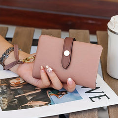 Colorblock Short Wallet Clutch Bifold Coin Purse