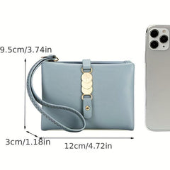 Stylish PU Leather Credit Card Holder & Organizer with Zipper