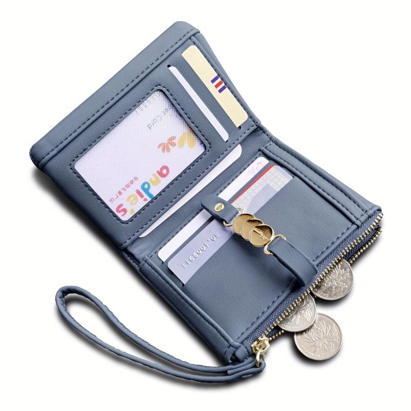 Stylish PU Leather Credit Card Holder & Organizer with Zipper