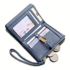 Stylish PU Leather Credit Card Holder & Organizer with Zipper