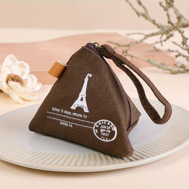 Vintage Zongzi Shaped Coin Purse Mini Canvas Storage Bag For Key