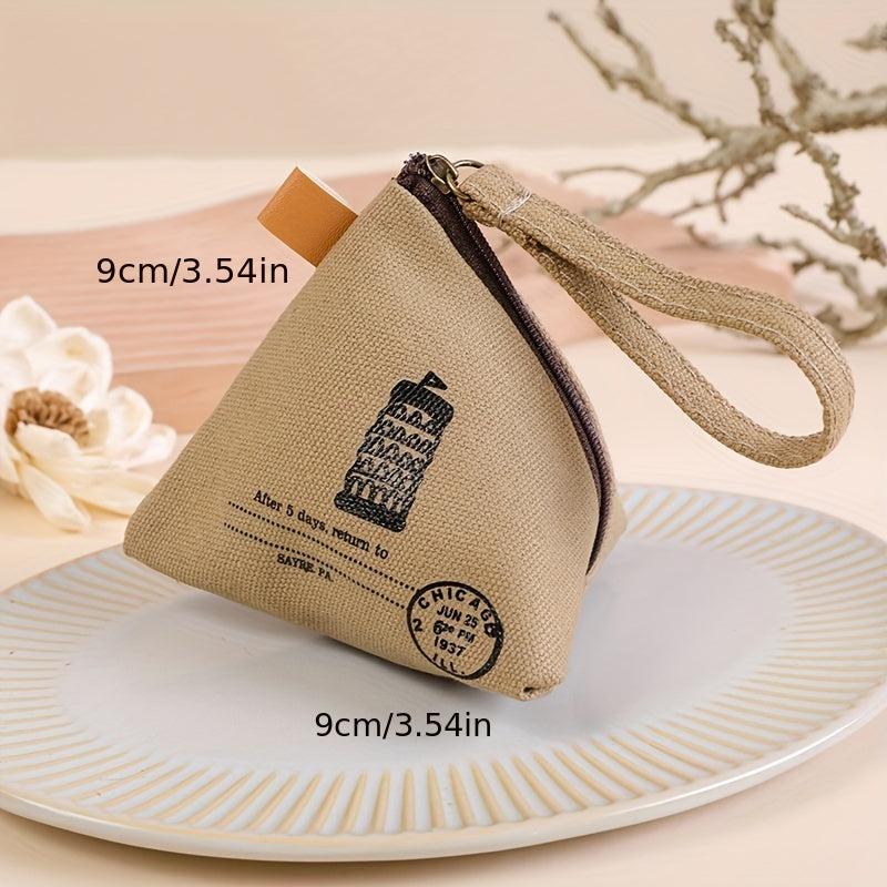 Vintage Zongzi Shaped Coin Purse Mini Canvas Storage Bag For Key
