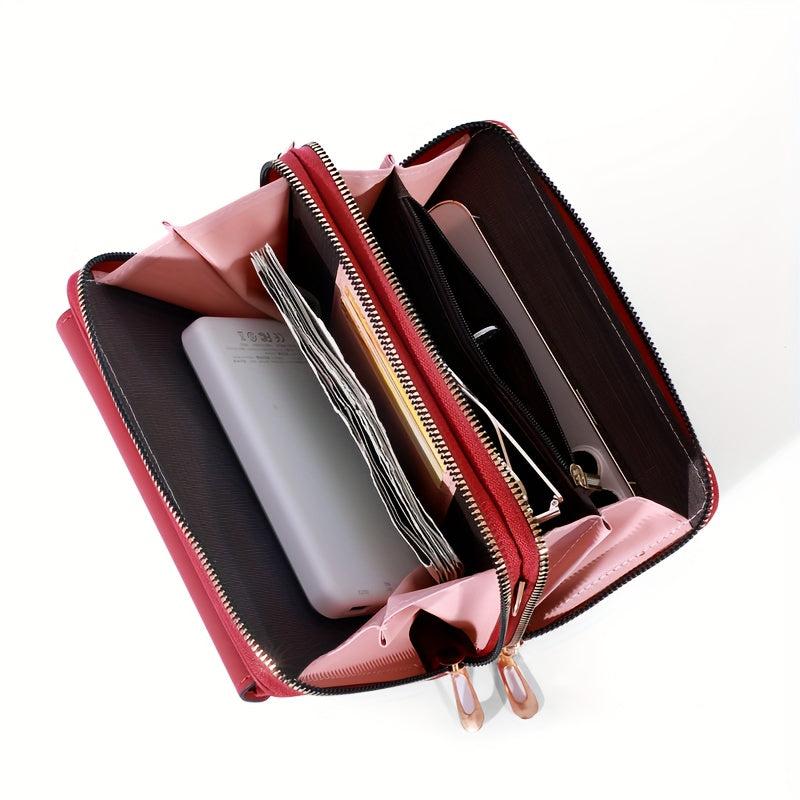 Letter Graphic Crossbody Bag Clutch Purse Zipper Pockets Long Wallet