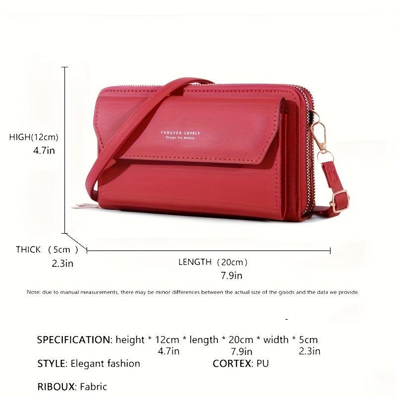Letter Graphic Crossbody Bag Clutch Purse Zipper Pockets Long Wallet