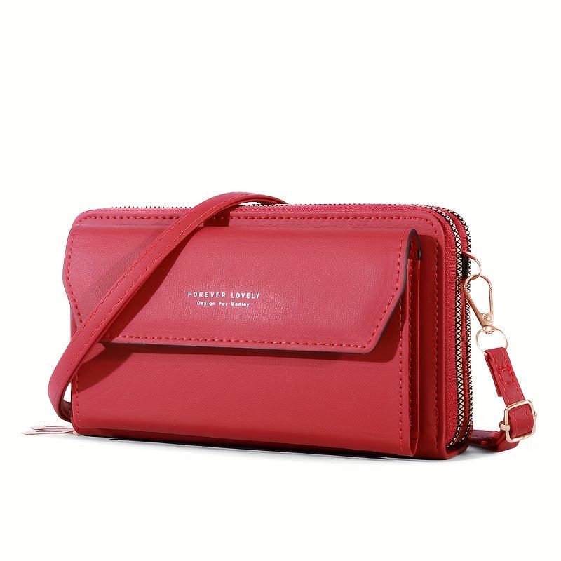 Letter Graphic Crossbody Bag Clutch Purse Zipper Pockets Long Wallet