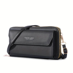 Letter Graphic Crossbody Bag Clutch Purse Zipper Pockets Long Wallet
