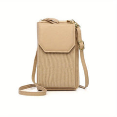 Vertical Crossbody Bag Zipper Wallet Purse